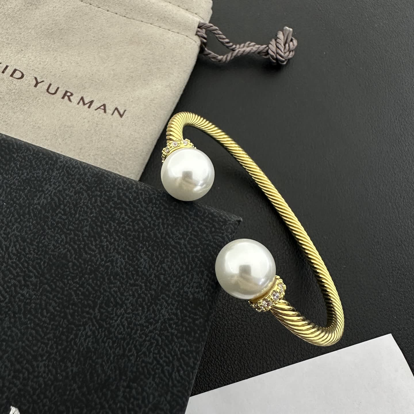David Yurman Cable Collectibles Pearl Cuff Bracelet